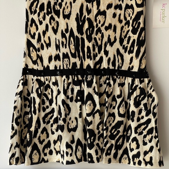 KC Parker Girls 10/12 Tunic Dress Sweater Animal Print Rhinestone Beaded Dress - Picture 7 of 13